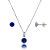 Conjunto Redondo Embutido 6mm - Azul Caneta - Prata 925 - Imagem 1