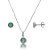 Conjunto Redondo Embutido 6mm - Verde Paraíba - Prata 925 - Imagem 1