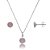 Conjunto Redondo Embutido 6mm -Rosa - Prata 925 - Imagem 1