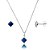 Conjunto Quadrado Embutido 6mm - Azul Royal - Prata 925 - Imagem 1