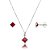 Conjunto Quadrado Embutido 6mm - Fúcsia - Prata 925 - Imagem 1