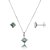 Conjunto Quadrado Embutido 6mm - Verde Paraíba - Prata 925 - Imagem 1