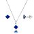Conjunto Quadrado Embutido 6mm - Azul Caneta- Prata 925 - Imagem 1