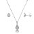 Conjunto Gota Embutido 6x8mm -Cristal- Prata 925 - Imagem 1