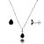 Conjunto Gota Embutido 6x8mm -Preto- Prata 925 - Imagem 1