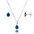 Conjunto Gota Embutido 6x8mm - Azul Royal - Prata 925 - Imagem 1