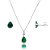 Conjunto Gota Embutido 6x8mm - Esmeralda - Prata 925 - Imagem 1