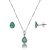 Conjunto Gota Embutido 6x8mm -Verde Paraíba- Prata 925 - Imagem 1