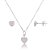 Conjunto Coração Embutido 6mm - Rosa Leitoso - Prata 925 - Imagem 1