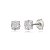 Cartela de brincos zircônia quadrado 4x4 - Cristal - Prata 925 (Contém 12 Pares) - Imagem 1