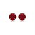 Cartela de Brincos Zircônia 8mm - Vermelho - Prata 925 (Contém 12 Pares) - Imagem 3
