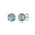 Cartela de Brincos Zircônia 8mm - Azul Bebê - Prata 925 (Contém 12 Pares) - Imagem 1