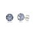 Cartela de Brincos Zircônia 8mm - Lilás - Prata 925 (Contém 12 Pares) - Imagem 1