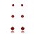 Trios de brincos zircônia 4/5/6mm - Vermelho - Prata 925 (5 trios) - Imagem 3