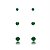 Trios de brincos zircônia 4/5/6mm - Verde Esmeralda - Prata 925 (Contém 5 Trios) - Imagem 3
