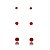 Trios de brincos zircônia Embutido 3/4/5mm - Vermelho - Prata 925 (Contém 5 Trios) - Imagem 3
