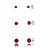 Trios de brincos zircônia Embutido 3/4/5mm - Vermelho - Prata 925 (Contém 5 Trios) - Imagem 1