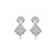 Cartela de brincos zircônia Redondo 4mm e Quadrado 5x5 - Cristal - Prata 925 (Contém 12 Pares) - Imagem 3