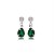 Cartela de brincos zircônia Gota Garra com Redondo 4mm - Verde Esmeralda - Prata 925 (Contém 12 Pares) - Imagem 3