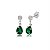Cartela de brincos zircônia Gota Garra com Redondo 4mm - Verde Esmeralda - Prata 925 (Contém 12 Pares) - Imagem 1