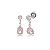 Cartela de brincos zircônia Gota Garra com Redondo 4mm - Rosa Cristal - Prata 925 (Contém 12 Pares) - Imagem 1