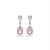Cartela de brincos zircônia Gota Garra com Redondo 4mm - Rosa Cristal - Prata 925 (Contém 12 Pares) - Imagem 3