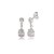 Cartela de brincos zircônia Gota Garra com Redondo 4mm - Cristal - Prata 925 (Contém 12 Pares) - Imagem 1