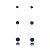 Trios de brincos zircônia Embutido 3/4/5mm - Azul Royal - Prata 925 (Contém 5 Trios) - Imagem 3