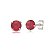 Cartela de brincos zircônia Redondo 6mm - Vermelho - Prata 925 (Contém 12 Pares) - Imagem 1