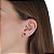 Cartela de brincos zircônia Redondo 6mm - Vermelho - Prata 925 (Contém 12 Pares) - Imagem 2
