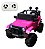 Mini Carro Elétrico Infantil com Controle Remoto 12V Jeep Rosa Importway BW028RS - Imagem 1