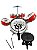 Bateria Infantil com banquinho Importway BW039VM Vermelho - Imagem 1