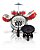 Bateria Infantil com banquinho Importway BW039VM Vermelho - Imagem 2