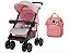 Kit Carrinho de Bebê Tutti Baby Joy II Rosa + Mochila Maternidade Impermeável Rosa BH Store BHSMOC47 - Imagem 1