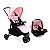 Carrinho Travel System Delta Duo Pro Rosa Mescla Voyage CAX007755 Dorel - Imagem 1