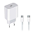 Fonte Celular USB-C 30W H'maston + Cabo USB-C para USB-C iPhone Branco - Imagem 1