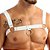 Arreio Masculino Harness Elástico Branco Detalhes em Rebit Sexy - Imagem 1
