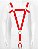 Suspensório Harness Masculino em Elástico Vermelho Com Anel Peniano - Imagem 1