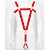 Suspensório Harness Masculino em Elástico Vermelho Com Anel Peniano 4cm - Imagem 1