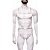 Body Arreio Harnes Masculino em Elástico Branco Com Cinto e Peitoral - Imagem 1