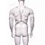 Body Arreio Harnes Masculino em Elástico Branco Com Cinto e Peitoral - Imagem 2
