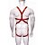 Body Arreio Harnes Masculino em Elástico Vermelho Com Cinto e Peitoral - Imagem 2