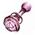Penetrador Anal Plug de Vidro Rosa Com Botão de Flor 13,7x3,5 Cm - Imagem 4