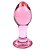 Plug Anal Grande em Vidro Rosa Translucido 9x3,5 Cm - Imagem 3