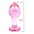 Plug Anal Grande em Vidro Rosa Translucido 9x3,5 Cm - Imagem 1