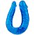 Dildo azul Flexível de Ponta Dupla com Tamanhos Diferentes - Imagem 6