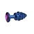 Plug Anal Em Metal Azul Espiral Pedra Colorida - Imagem 3