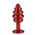 Plug Anal 9 x 4 Cm Metal Vermelho Espiral Pedra Colorida - Imagem 1