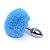 Plug Anal Liso em Aço Com Pompom Coelhinho Azul 6x2,8 Cm - Imagem 2