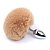 Plug Anal Liso em Aço Com Pompom Coelhinho Marrom 6x2,8 Cm - Imagem 1